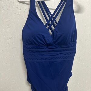 La Blanca Navy Swimsuit with Strappy Design
